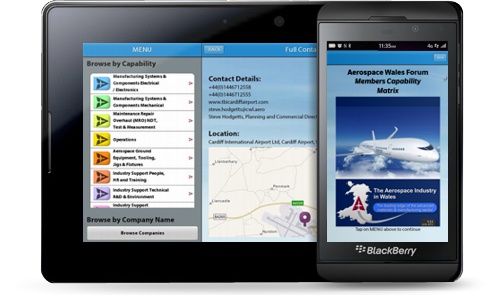 AeroWales... Mobile App available on BlackBerry Playbook, available free from BlackBerry AppWorld